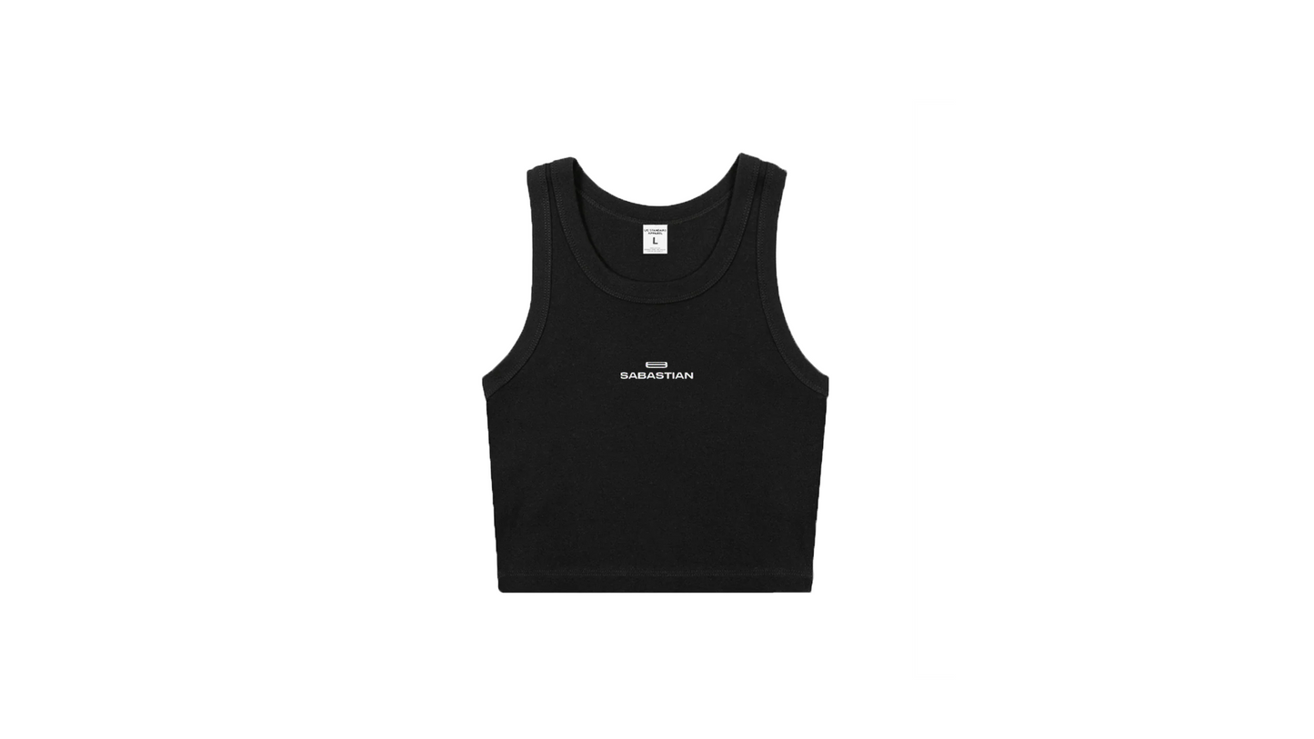 SABASTIAN WOMENS ESSENTIALS CROPPED TANK BLACK