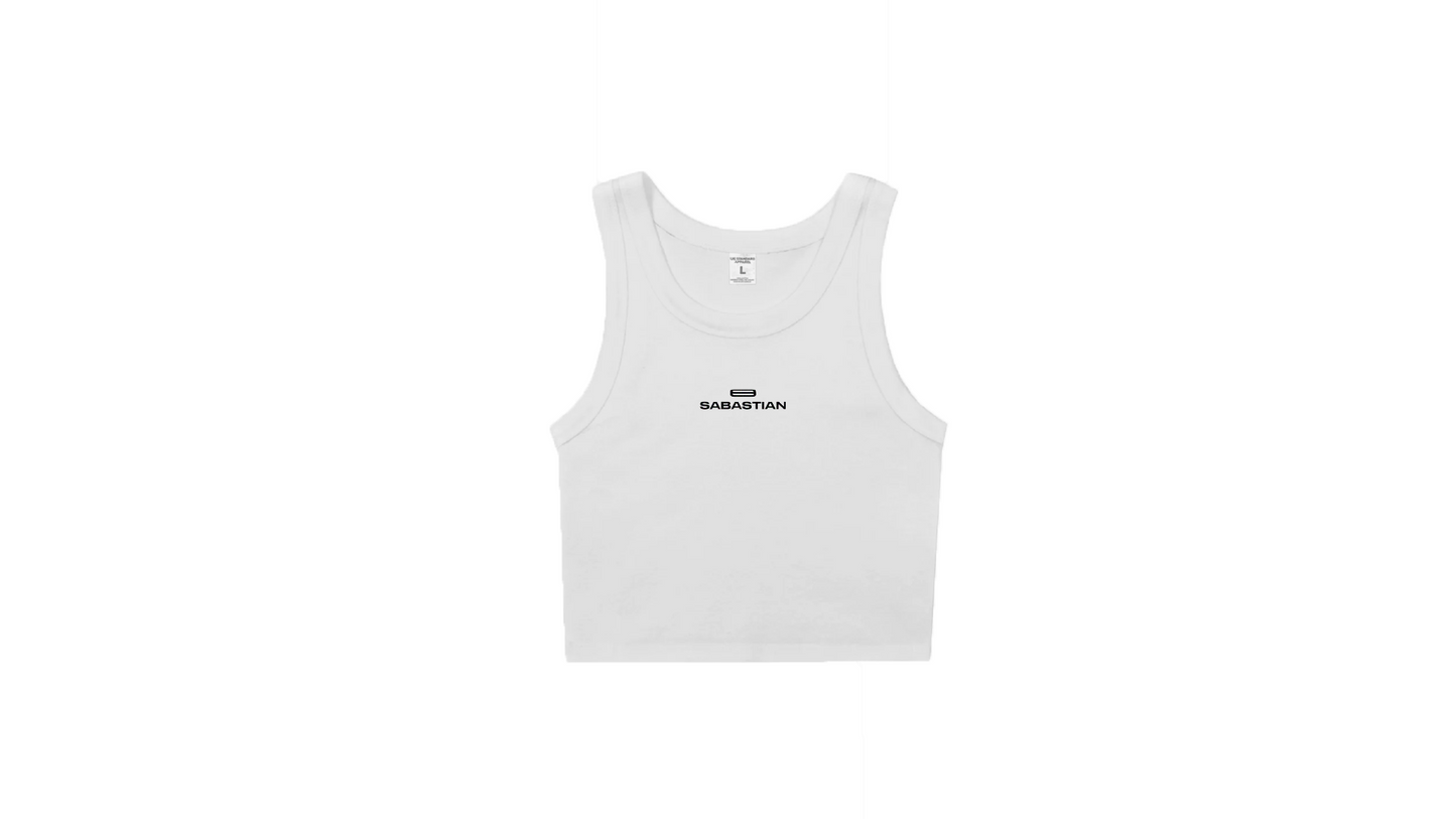 SABASTIAN WOMENS ESSENTIALS CROPPED TANK WHITE